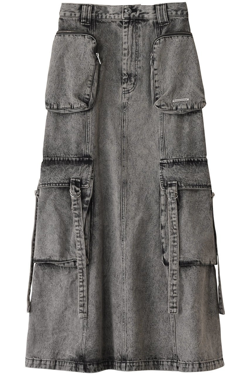 【プランク プロジェクト/PRANK PROJECT】のポケットデニムセミフレアスカート / Pocket Denim Semi Flare Skirt インテリア・キッズ・メンズ・レディースファッション・服の通販 founy(ファニー) 　ファッション　Fashion　レディースファッション　Fashion for Women　スカート　Skirts　Aライン・フレアスカート　A-Line & Flared Skirts　ロングスカート　Long Skirts / Maxi & Midi Skirts　デニム　Denim, Jeans Material　フレア　Flare, Flared　ブリーチ　Bleach, Washed Finish　ポケット　Pocket, Pocket Detail　ロング　Long, Long-Length　ヴィンテージ　Vintage Style　GRY(グレー)|ID: prp329100004341894 ipo3291000000032825366