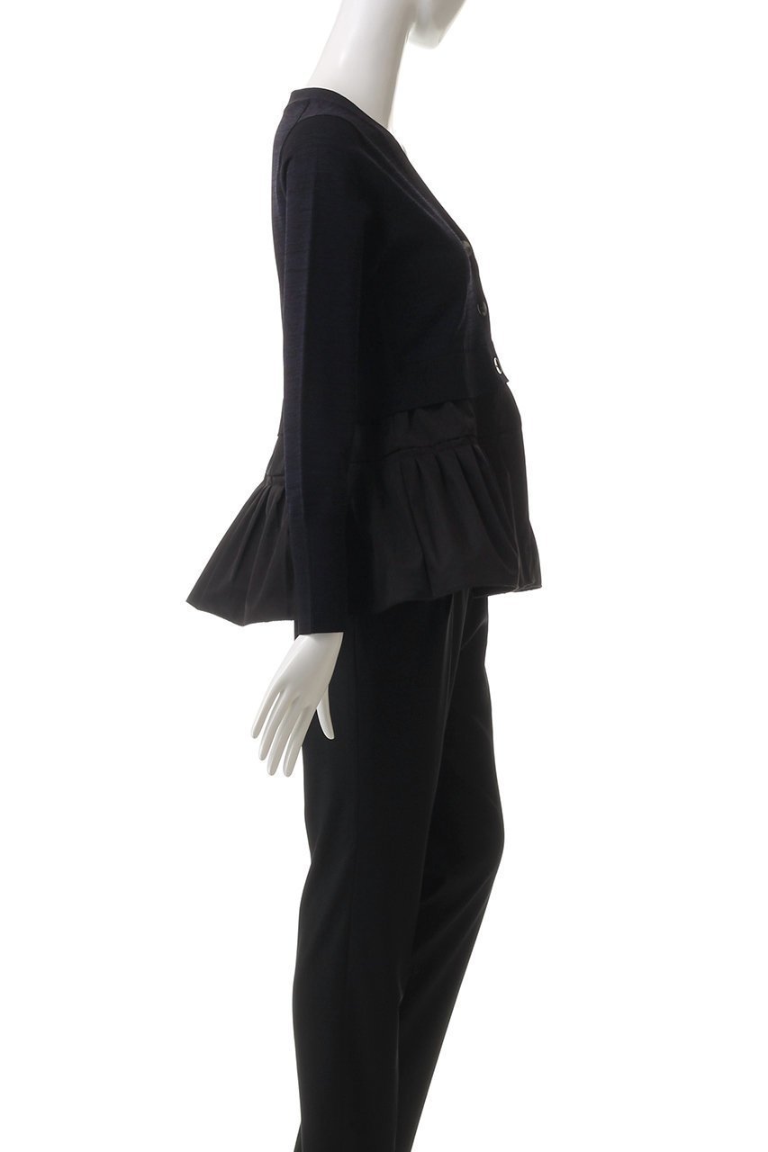 【ランバン オン ブルー/LANVIN en Bleu】のタックペプラムコンビニットカーディガン 人気、トレンドファッション・服の通販 founy(ファニー) 　ファッション　Fashion　レディースファッション　Fashion for Women　トップス・カットソー　Cut & Sew Tops　ニット　Knit Tops & Sweaters　カーディガン・羽織り　Layered Style Cardigans　おすすめ　Recommended / Our Picks　カーディガン　Cardigan, Knitwear　スマート　Smart, Elegant　フレア　Flare, Flared　ペプラム　Peplum, Flared Hem　エレガント 上品　Elegant　other-3|ID: prp329100004341913 ipo3291000000032956821