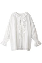 【ランバン オン ブルー/LANVIN en Bleu】のコットンサテンフロントリボンブラウス オフホワイト|ID: prp329100004341914 ipo3291000000035704297