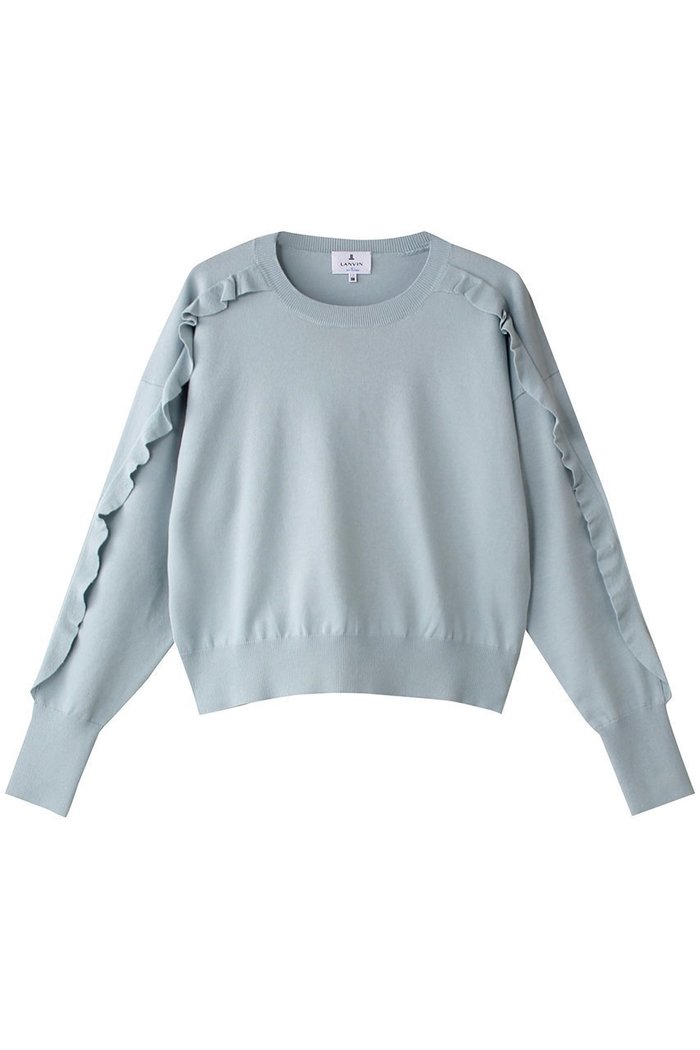 【ランバン オン ブルー/LANVIN en Bleu】のフリルトリムニット インテリア・キッズ・メンズ・レディースファッション・服の通販 founy(ファニー) https://founy.com/ ファッション Fashion レディースファッション WOMEN トップス・カットソー Tops/Tshirt ニット Knit Tops プルオーバー Pullover コンパクト Compact ショート Short シンプル Simple トレンド Trend フリル Frills ボトム Bottom |ID: prp329100004341915 ipo3291000000030295175