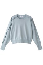 【ランバン オン ブルー/LANVIN en Bleu】のフリルトリムニット サックス|ID: prp329100004341915 ipo3291000000032956848