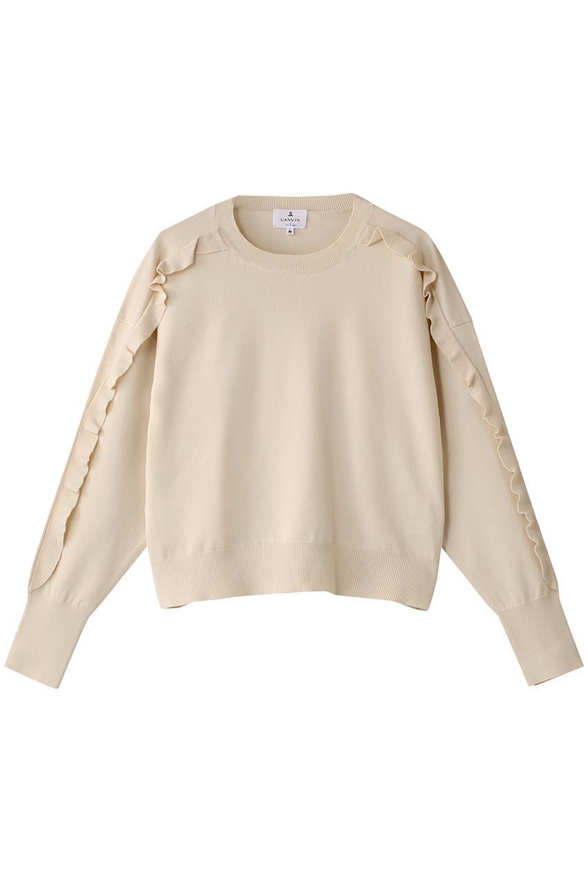 【ランバン オン ブルー/LANVIN en Bleu】のフリルトリムニット インテリア・キッズ・メンズ・レディースファッション・服の通販 founy(ファニー) 　ファッション　Fashion　レディースファッション　Fashion for Women　トップス・カットソー　Cut & Sew Tops　ニット　Knit Tops & Sweaters　カジュアルプルオーバー・ニットトップス　Pullovers & Knit Tops / Casual Pullovers　コンパクト　Compact, Small Size　ショート　Short, Short Length　シンプル　Simple, Minimal　トレンド　Trend, Trending Now　フリル　Frill, Ruffle　ボトム　Bottoms, Lower Wear　オフホワイト|ID: prp329100004341915 ipo3291000000032956854