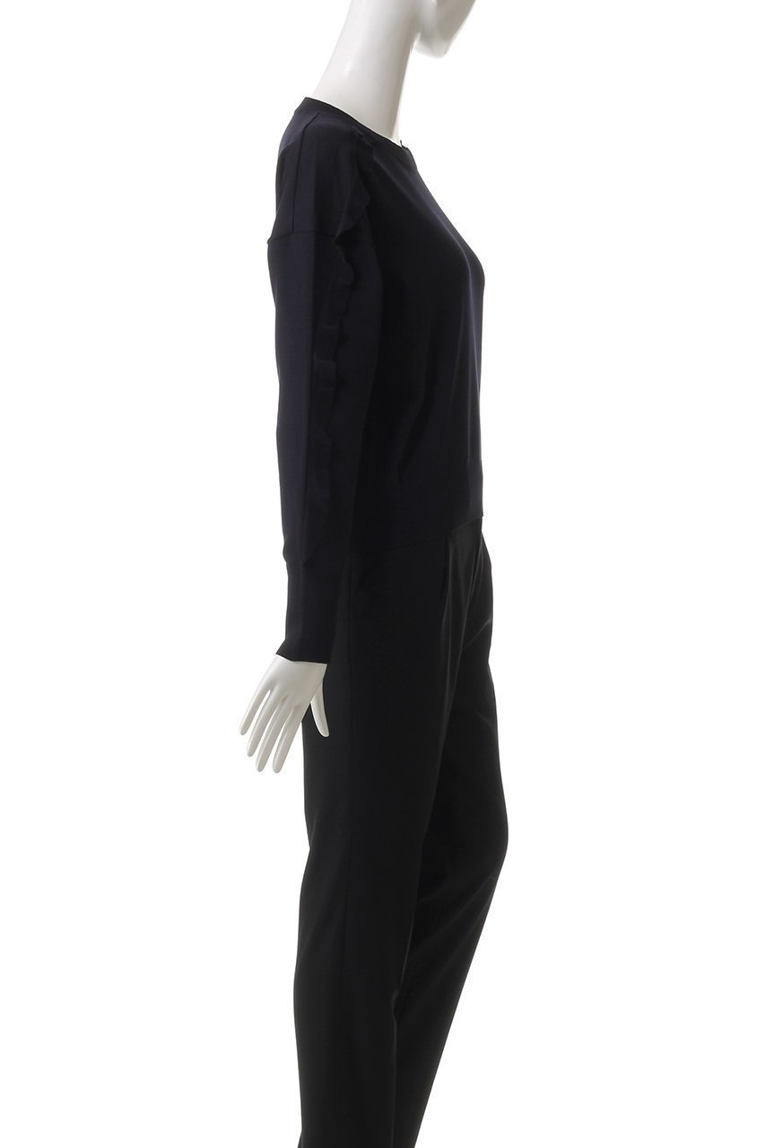 【ランバン オン ブルー/LANVIN en Bleu】のフリルトリムニット 人気、トレンドファッション・服の通販 founy(ファニー) 　ファッション　Fashion　レディースファッション　Fashion for Women　トップス・カットソー　Cut & Sew Tops　ニット　Knit Tops & Sweaters　カジュアルプルオーバー・ニットトップス　Pullovers & Knit Tops / Casual Pullovers　コンパクト　Compact, Small Size　ショート　Short, Short Length　シンプル　Simple, Minimal　トレンド　Trend, Trending Now　フリル　Frill, Ruffle　ボトム　Bottoms, Lower Wear　other-3|ID: prp329100004341915 ipo3291000000032956862