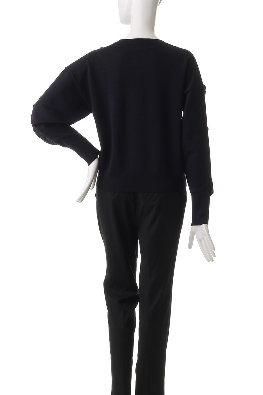 【ランバン オン ブルー/LANVIN en Bleu】のフリルトリムニット 人気、トレンドファッション・服の通販 founy(ファニー) 　ファッション　Fashion　レディースファッション　Fashion for Women　トップス・カットソー　Cut & Sew Tops　ニット　Knit Tops & Sweaters　カジュアルプルオーバー・ニットトップス　Pullovers & Knit Tops / Casual Pullovers　コンパクト　Compact, Small Size　ショート　Short, Short Length　シンプル　Simple, Minimal　トレンド　Trend, Trending Now　フリル　Frill, Ruffle　ボトム　Bottoms, Lower Wear　other-4|ID: prp329100004341915 ipo3291000000032956866