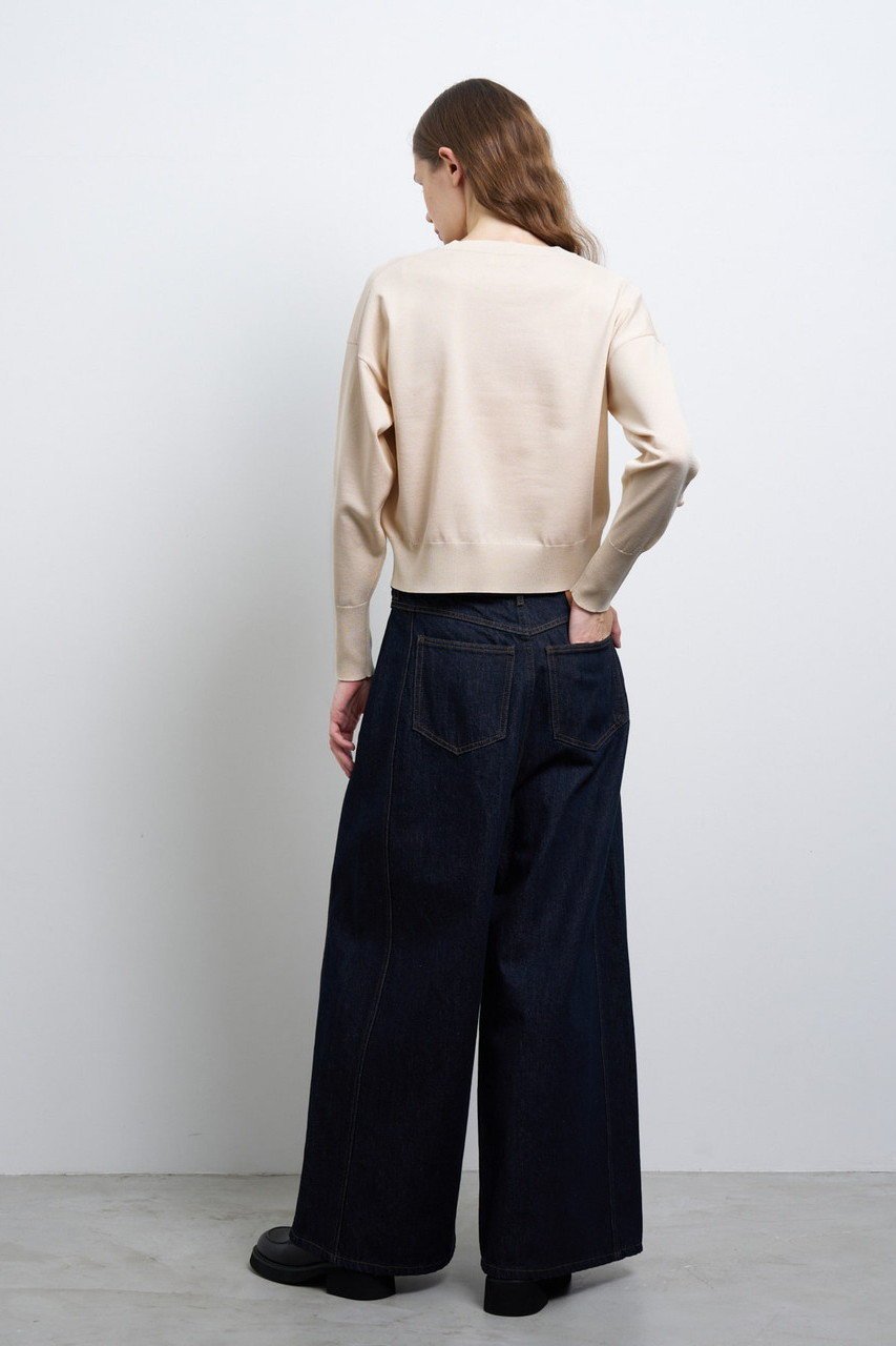 【ランバン オン ブルー/LANVIN en Bleu】のフリルトリムニット 人気、トレンドファッション・服の通販 founy(ファニー) 　ファッション　Fashion　レディースファッション　Fashion for Women　トップス・カットソー　Cut & Sew Tops　ニット　Knit Tops & Sweaters　カジュアルプルオーバー・ニットトップス　Pullovers & Knit Tops / Casual Pullovers　コンパクト　Compact, Small Size　ショート　Short, Short Length　シンプル　Simple, Minimal　トレンド　Trend, Trending Now　フリル　Frill, Ruffle　ボトム　Bottoms, Lower Wear　other-8|ID: prp329100004341915 ipo3291000000032956880