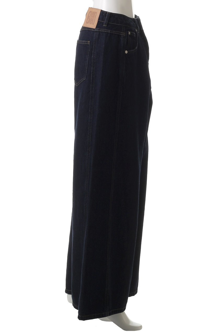 【ランバン オン ブルー/LANVIN en Bleu】のボリュームワイドデニムパンツ 人気、トレンドファッション・服の通販 founy(ファニー) 　ファッション　Fashion　レディースファッション　Fashion for Women　パンツ　Pants & Trousers　デニムパンツ・ジーンズ・美脚デニム　Denim Jeans & Pants　おすすめ　Recommended / Our Picks　コンパクト　Compact, Small Size　デニム　Denim, Jeans Material　トレンド　Trend, Trending Now　フロント　Front, Front Design　リブニット　Rib Knit, Ribbed Knit　ワイド　Wide, Wide Fit　other-3|ID: prp329100004341916 ipo3291000000032939632