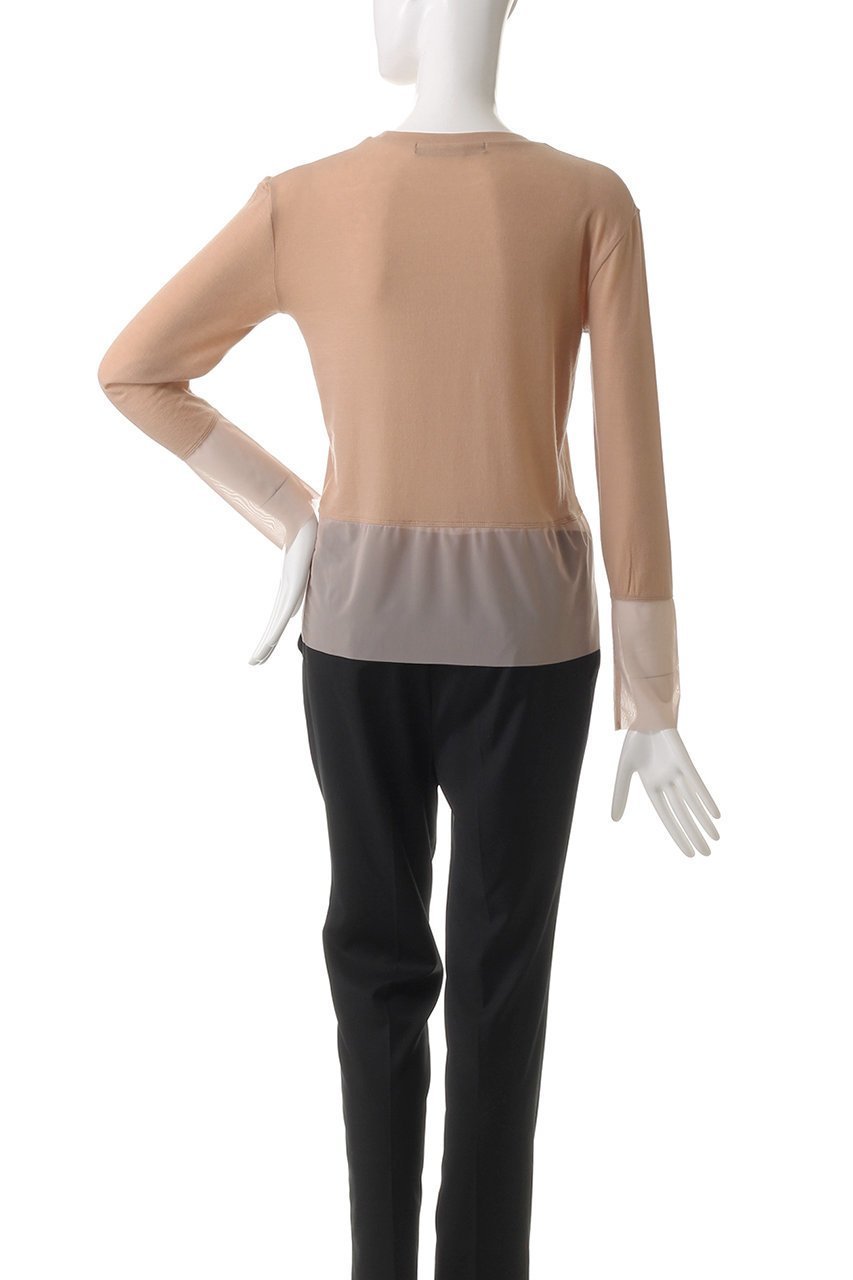 【マルティニーク/martinique】のチュールコンビクルーネックプルオーバー 人気、トレンドファッション・服の通販 founy(ファニー) 　ファッション　Fashion　レディースファッション　Fashion for Women　トップス・カットソー　Cut & Sew Tops　シャツ・ブラウス・オフィスカジュアル　Elegant Blouses & Button-Ups　ロングTシャツ・Tシャツ　Longline T-Shirts & Tees　カジュアルプルオーバー・ニットトップス　Pullovers & Knit Tops / Casual Pullovers　カットソー・ベーシックTシャツ　Cut-and-Sewn Tops / Stretch Tees & Basics　コンパクト　Compact, Small Size　スリーブ　Sleeve, Long Sleeve / Short Sleeve　チュール　Tulip, Tulip Motif　フェミニン　Feminine, Girly　ロング　Long, Long-Length　other-4|ID: prp329100004341925 ipo3291000000036078968