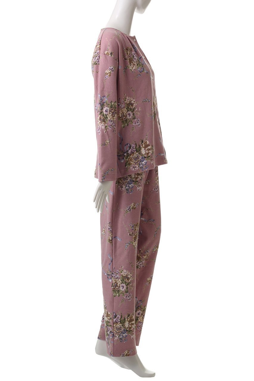 【イクコ/IKUKO】のスムース花柄プリント 全開パジャマ 人気、トレンドファッション・服の通販 founy(ファニー) 　ファッション　Fashion　レディースファッション　Fashion for Women　ギャザー　Gathered, Ruffled　パジャマ　Pajamas, Sleepwear　フェミニン　Feminine, Girly　プリント　Print, Printed Pattern　other-3|ID: prp329100004341934 ipo3291000000032833952