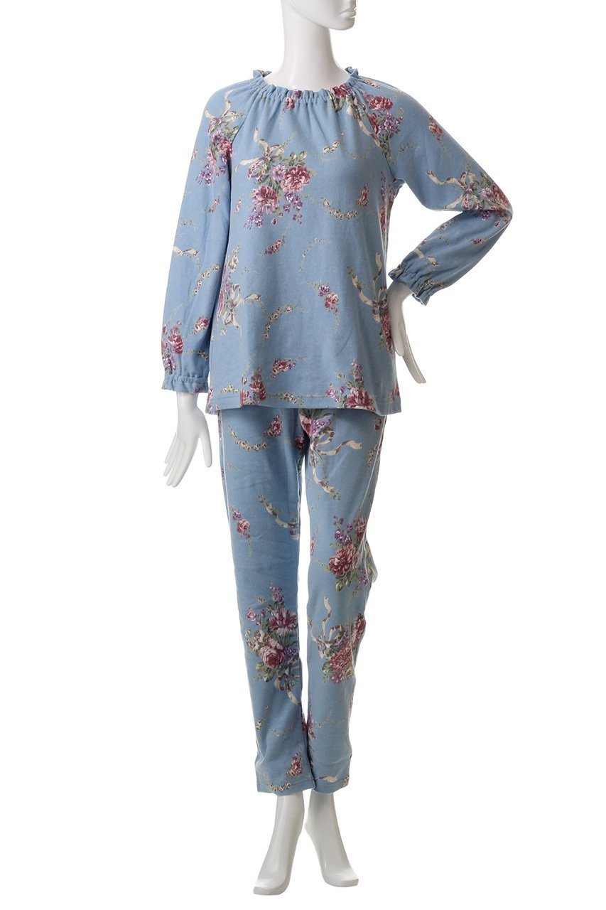 【イクコ/IKUKO】のスムース花柄プリント ラグランスリーブパジャマ 人気、トレンドファッション・服の通販 founy(ファニー) 　ファッション　Fashion　レディースファッション　Fashion for Women　お家時間・ステイホーム　Stay Home / At Home　パジャマ　Pajamas, Sleepwear　フィット　Fit, Slim Fit　フラワー　Flower, Floral　プリント　Print, Printed Pattern　リラックス　Relax, Relaxed Fit　other-2|ID: prp329100004341935 ipo3291000000032833959