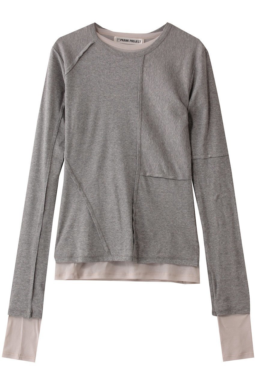 【プランク プロジェクト/PRANK PROJECT】のシアーフライスレイヤードトップ2 インテリア・キッズ・メンズ・レディースファッション・服の通販 founy(ファニー) 　ファッション　Fashion　レディースファッション　Fashion for Women　トップス・カットソー　Cut & Sew Tops　シャツ・ブラウス・オフィスカジュアル　Elegant Blouses & Button-Ups　ロングTシャツ・Tシャツ　Longline T-Shirts & Tees　カットソー・ベーシックTシャツ　Cut-and-Sewn Tops / Stretch Tees & Basics　インナー　Innerwear　シンプル　Simple, Minimal　スリーブ　Sleeve, Long Sleeve / Short Sleeve　リラックス　Relax, Relaxed Fit　ロング　Long, Long-Length　GRY(グレー)|ID: prp329100004342880 ipo3291000000035789084