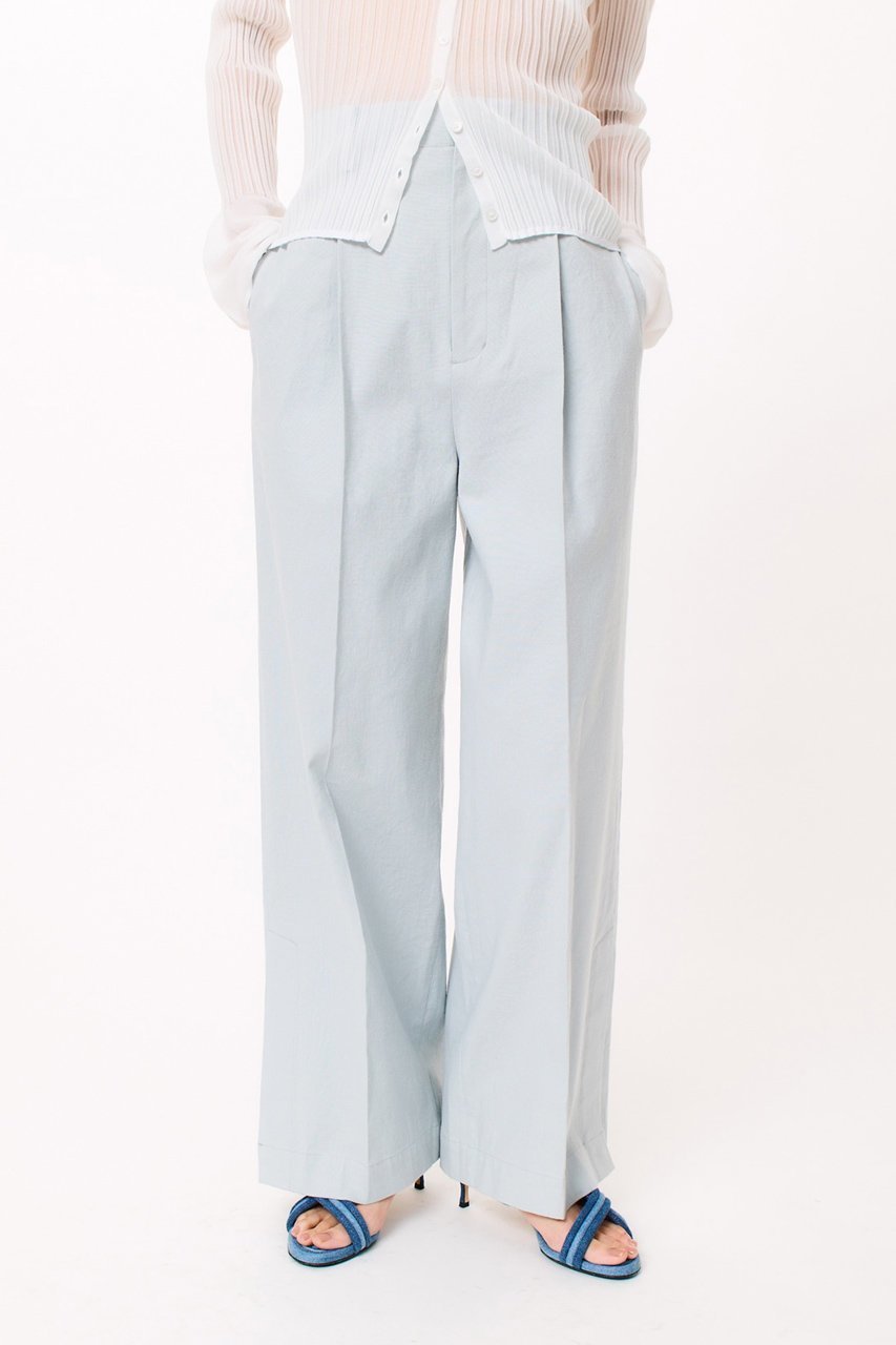 【スタニングルアー/STUNNING LURE】のリネンポリウレタンストレートパンツ 人気、トレンドファッション・服の通販 founy(ファニー) 　ファッション　Fashion　レディースファッション　Fashion for Women　パンツ　Pants & Trousers　ストレッチ　Stretch, Stretchy Fabric　ストレート　Straight, Straight Cut　スリット　Slit, Slit Detail　センター　Center, Center Line　フレア　Flare, Flared　ボトム　Bottoms, Lower Wear　リネン　Linen, Linen Fabric　other-7|ID: prp329100004342884 ipo3291000000032923958