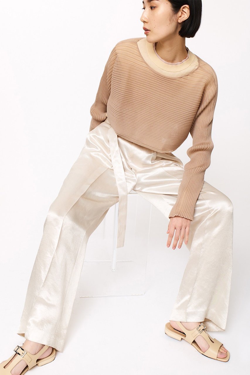 【スタニングルアー/STUNNING LURE】のrシアーリブニットトップス 人気、トレンドファッション・服の通販 founy(ファニー) 　ファッション　Fashion　レディースファッション　Fashion for Women　トップス・カットソー　Cut & Sew Tops　ニット　Knit Tops & Sweaters　カジュアルプルオーバー・ニットトップス　Pullovers & Knit Tops / Casual Pullovers　オーガンジー　Organza Fabric　シアー　Sheer, See-Through　フォルム　Silhouette, Form　リブニット　Rib Knit, Ribbed Knit　再入荷　Restock / Back in Stock　other-5|ID: prp329100004342886 ipo3291000000032951837