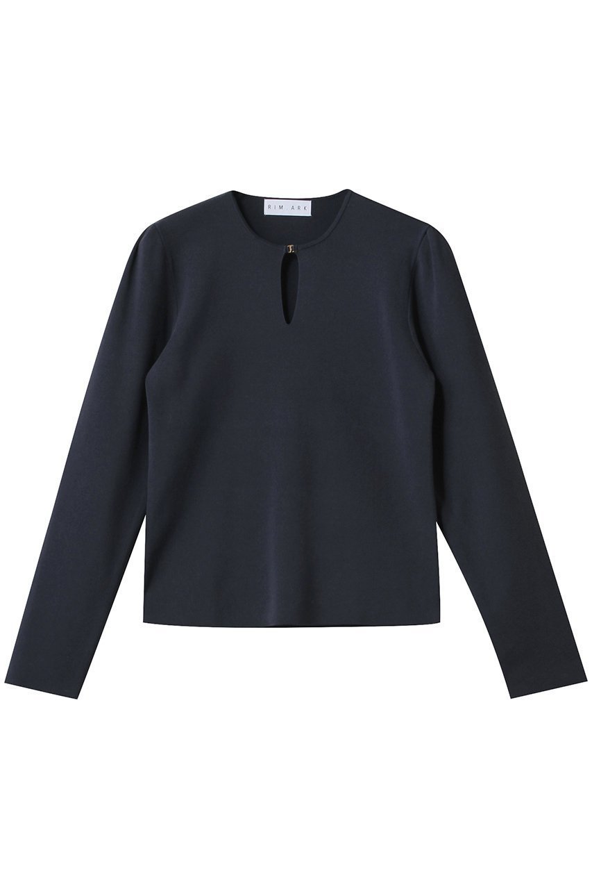 【リムアーク/RIM.ARK】のHook slim knit tops/ニット インテリア・キッズ・メンズ・レディースファッション・服の通販 founy(ファニー) ファッション Fashion レディースファッション Fashion for Women トップス・カットソー Cut & Sew Tops ニット Knit Tops & Sweaters カジュアルプルオーバー・ニットトップス Pullovers & Knit Tops / Casual Pullovers アクセサリー Fashion Accessories スリム Slim, Slim Fit フィット Fit, Slim Fit フロント Front, Front Design エレガント 上品 Elegant ダークネイビー|ID: prp329100004342901 ipo3291000000032919186