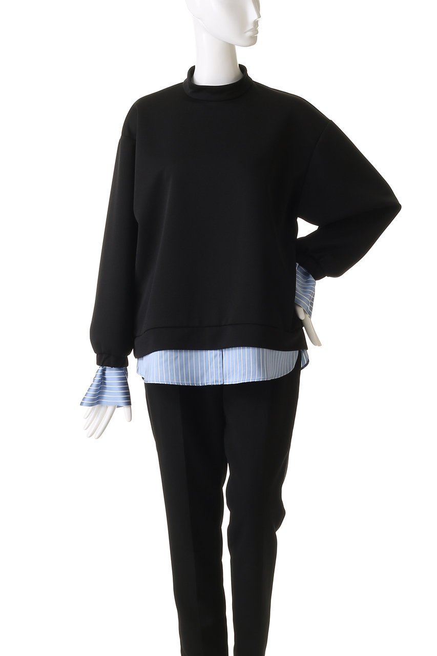 【リムアーク/RIM.ARK】のStripe docking PO/プルオーバー 人気、トレンドファッション・服の通販 founy(ファニー) 　ファッション　Fashion　レディースファッション　Fashion for Women　トップス・カットソー　Cut & Sew Tops　シャツ・ブラウス・オフィスカジュアル　Elegant Blouses & Button-Ups　カジュアルプルオーバー・ニットトップス　Pullovers & Knit Tops / Casual Pullovers　コンパクト　Compact, Small Size　サテン　Satin, Glossy Fabric　シンプル　Simple, Minimal　ストライプ　Stripe, Striped Pattern　ストレッチ　Stretch, Stretchy Fabric　スリーブ　Sleeve, Long Sleeve / Short Sleeve　ドッキング　Docking, Mixed Material　フォルム　Silhouette, Form　ロング　Long, Long-Length　other-2|ID: prp329100004342902 ipo3291000000032878994