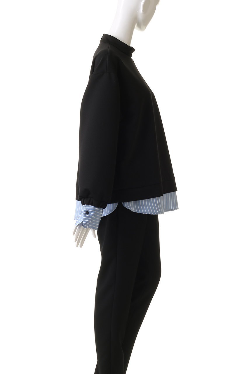 【リムアーク/RIM.ARK】のStripe docking PO/プルオーバー 人気、トレンドファッション・服の通販 founy(ファニー) 　ファッション　Fashion　レディースファッション　Fashion for Women　トップス・カットソー　Cut & Sew Tops　シャツ・ブラウス・オフィスカジュアル　Elegant Blouses & Button-Ups　カジュアルプルオーバー・ニットトップス　Pullovers & Knit Tops / Casual Pullovers　コンパクト　Compact, Small Size　サテン　Satin, Glossy Fabric　シンプル　Simple, Minimal　ストライプ　Stripe, Striped Pattern　ストレッチ　Stretch, Stretchy Fabric　スリーブ　Sleeve, Long Sleeve / Short Sleeve　ドッキング　Docking, Mixed Material　フォルム　Silhouette, Form　ロング　Long, Long-Length　other-3|ID: prp329100004342902 ipo3291000000032878999