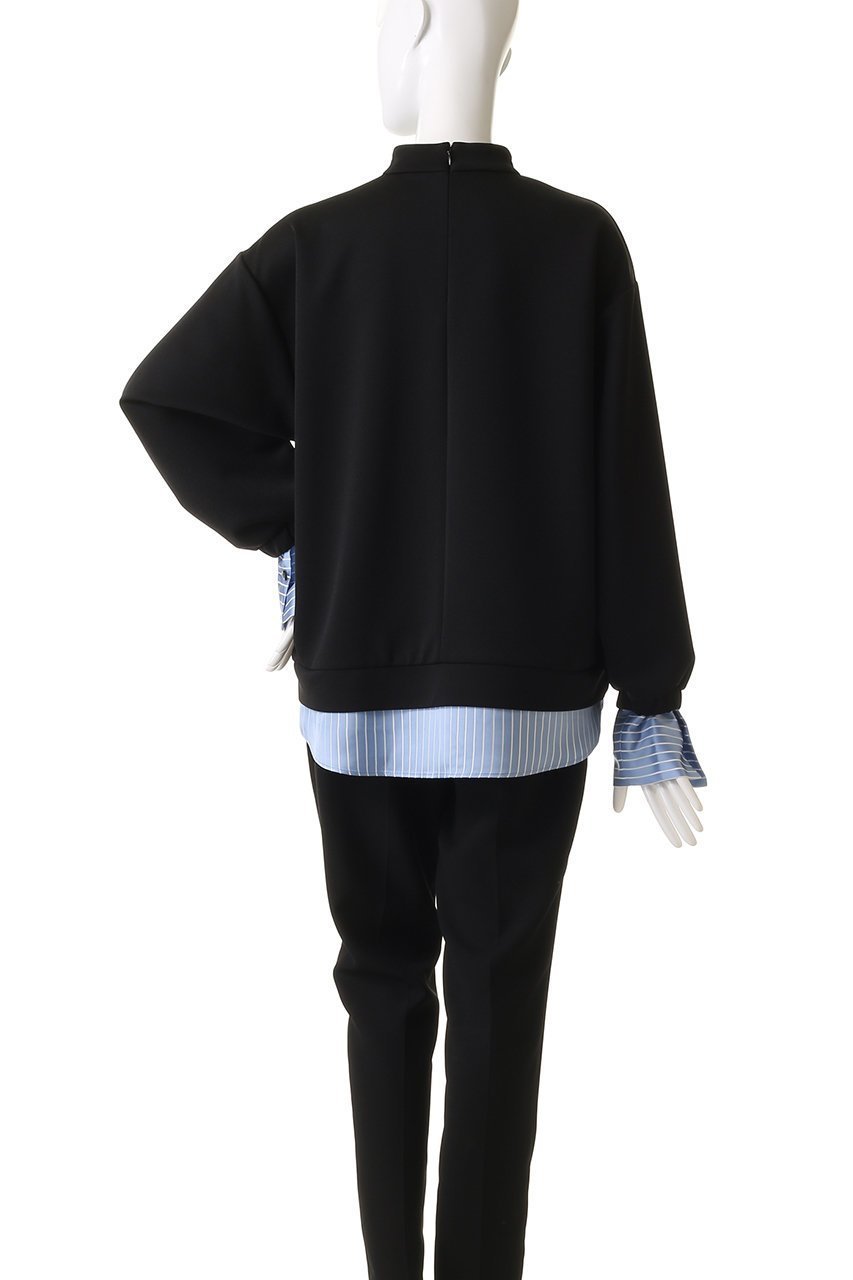 【リムアーク/RIM.ARK】のStripe docking PO/プルオーバー 人気、トレンドファッション・服の通販 founy(ファニー) 　ファッション　Fashion　レディースファッション　Fashion for Women　トップス・カットソー　Cut & Sew Tops　シャツ・ブラウス・オフィスカジュアル　Elegant Blouses & Button-Ups　カジュアルプルオーバー・ニットトップス　Pullovers & Knit Tops / Casual Pullovers　コンパクト　Compact, Small Size　サテン　Satin, Glossy Fabric　シンプル　Simple, Minimal　ストライプ　Stripe, Striped Pattern　ストレッチ　Stretch, Stretchy Fabric　スリーブ　Sleeve, Long Sleeve / Short Sleeve　ドッキング　Docking, Mixed Material　フォルム　Silhouette, Form　ロング　Long, Long-Length　other-4|ID: prp329100004342902 ipo3291000000032879004
