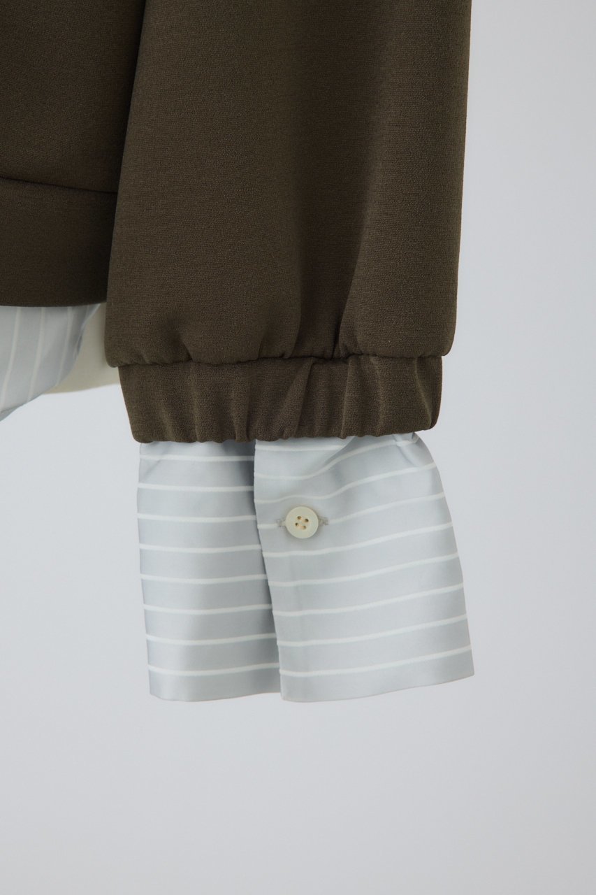 【リムアーク/RIM.ARK】のStripe docking PO/プルオーバー 人気、トレンドファッション・服の通販 founy(ファニー) 　ファッション　Fashion　レディースファッション　Fashion for Women　トップス・カットソー　Cut & Sew Tops　シャツ・ブラウス・オフィスカジュアル　Elegant Blouses & Button-Ups　カジュアルプルオーバー・ニットトップス　Pullovers & Knit Tops / Casual Pullovers　コンパクト　Compact, Small Size　サテン　Satin, Glossy Fabric　シンプル　Simple, Minimal　ストライプ　Stripe, Striped Pattern　ストレッチ　Stretch, Stretchy Fabric　スリーブ　Sleeve, Long Sleeve / Short Sleeve　ドッキング　Docking, Mixed Material　フォルム　Silhouette, Form　ロング　Long, Long-Length　other-6|ID: prp329100004342902 ipo3291000000032879013