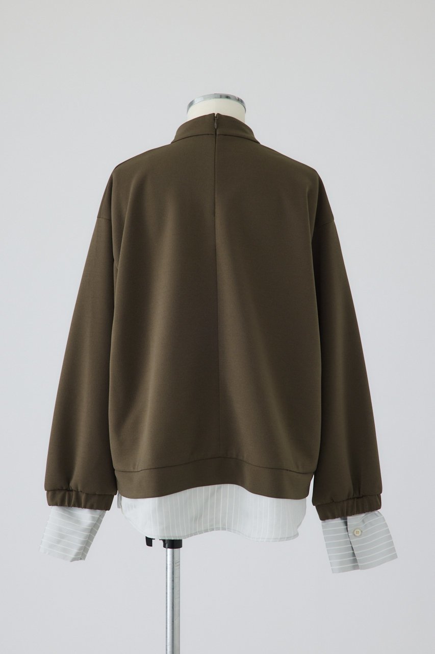 【リムアーク/RIM.ARK】のStripe docking PO/プルオーバー 人気、トレンドファッション・服の通販 founy(ファニー) 　ファッション　Fashion　レディースファッション　Fashion for Women　トップス・カットソー　Cut & Sew Tops　シャツ・ブラウス・オフィスカジュアル　Elegant Blouses & Button-Ups　カジュアルプルオーバー・ニットトップス　Pullovers & Knit Tops / Casual Pullovers　コンパクト　Compact, Small Size　サテン　Satin, Glossy Fabric　シンプル　Simple, Minimal　ストライプ　Stripe, Striped Pattern　ストレッチ　Stretch, Stretchy Fabric　スリーブ　Sleeve, Long Sleeve / Short Sleeve　ドッキング　Docking, Mixed Material　フォルム　Silhouette, Form　ロング　Long, Long-Length　other-7|ID: prp329100004342902 ipo3291000000032879018