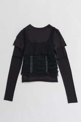 【プランク プロジェクト/PRANK PROJECT】 ビスチェレイヤードレーストリムトップ / Bustier Layered Lace Trim Top人気、トレンドファッション・服の通販 founy(ファニー) ファッション Fashion レディースファッション WOMEN トップス・カットソー Tops/Tshirt キャミソール / ノースリーブ No Sleeves シャツ/ブラウス Shirts/Blouses ロング / Tシャツ T-Shirts カットソー Cut and Sewn ビスチェ Bustier 2025年 2025 2025春夏・S/S Ss,Spring/Summer,2025 おすすめ Recommend エアリー Airy カットソー Cut And Sew キャミソール Camisole シアー Sheer シフォン Chiffon タンク Tank トリミング Trimming ドッキング Docking バランス Balance パターン Pattern マニッシュ Mannish メッシュ Mesh レース Race 夏 Summer 春 Spring S/S・春夏 Ss・Spring/Summer 長袖 Long Sleeve |ID:prp329100004342903