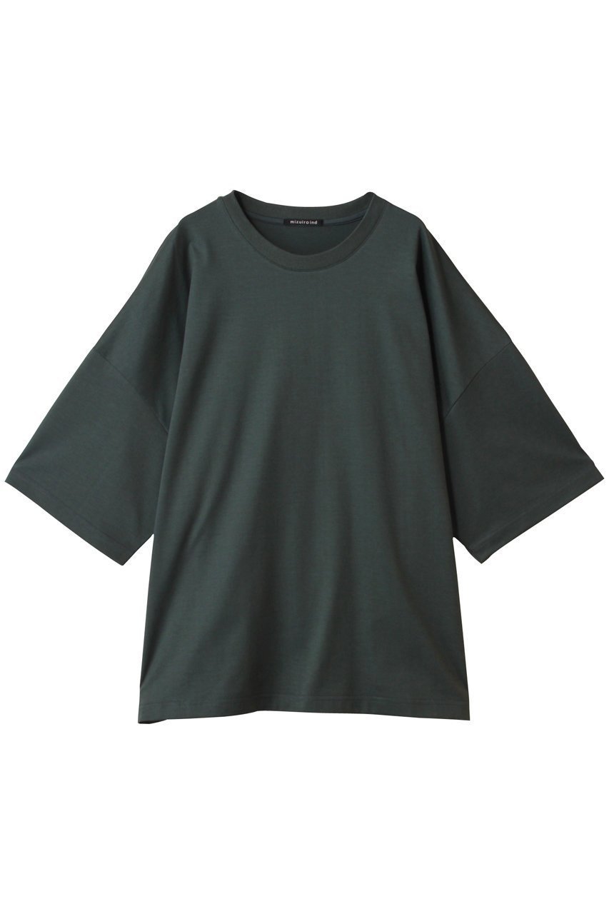 【ミズイロ インド/mizuiro ind】のcrew neck wide tunic チュニック インテリア・キッズ・メンズ・レディースファッション・服の通販 founy(ファニー) 　ファッション　Fashion　レディースファッション　Fashion for Women　ワンピース　Dresses　チュニック　Tunic Tops & Dresses　スラックス　Slacks, Dress Pants　チュニック　Tunic, Long Top　デニム　Denim, Jeans Material　ワイド　Wide, Wide Fit　green|ID: prp329100004342913 ipo3291000000032819680