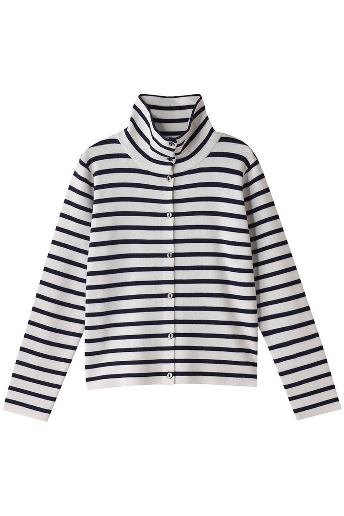【ミズイロ インド/mizuiro ind】のBD high neck C/D カーディガン インテリア・キッズ・メンズ・レディースファッション・服の通販 founy(ファニー) https://founy.com/ ファッション Fashion レディースファッション Fashion for Women トップス・カットソー Cut & Sew Tops ニット Knit Tops & Sweaters カーディガン・羽織り Layered Style Cardigans なめらか Smooth, Silky Texture カーディガン Cardigan, Knitwear ストレッチ Stretch, Stretchy Fabric ハイネック High Neck, Mock Neck ボーダー Border, Stripe |ID: prp329100004342918 ipo3291000000032957061
