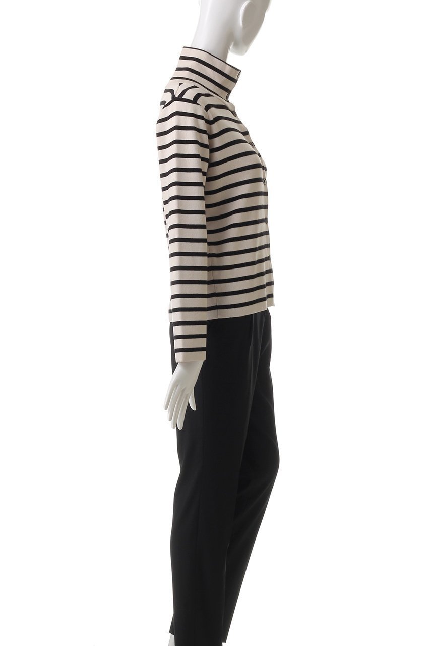 【ミズイロ インド/mizuiro ind】のBD high neck C/D カーディガン 人気、トレンドファッション・服の通販 founy(ファニー) 　ファッション　Fashion　レディースファッション　Fashion for Women　トップス・カットソー　Cut & Sew Tops　ニット　Knit Tops & Sweaters　カーディガン・羽織り　Layered Style Cardigans　なめらか　Smooth, Silky Texture　カーディガン　Cardigan, Knitwear　ストレッチ　Stretch, Stretchy Fabric　ハイネック　High Neck, Mock Neck　ボーダー　Border, Stripe　other-3|ID: prp329100004342918 ipo3291000000032957076