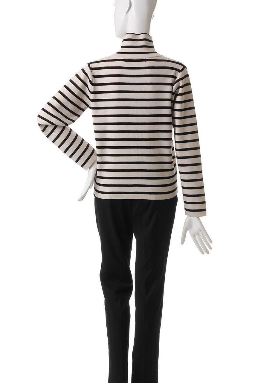 【ミズイロ インド/mizuiro ind】のBD high neck C/D カーディガン 人気、トレンドファッション・服の通販 founy(ファニー) 　ファッション　Fashion　レディースファッション　Fashion for Women　トップス・カットソー　Cut & Sew Tops　ニット　Knit Tops & Sweaters　カーディガン・羽織り　Layered Style Cardigans　なめらか　Smooth, Silky Texture　カーディガン　Cardigan, Knitwear　ストレッチ　Stretch, Stretchy Fabric　ハイネック　High Neck, Mock Neck　ボーダー　Border, Stripe　other-4|ID: prp329100004342918 ipo3291000000032957080