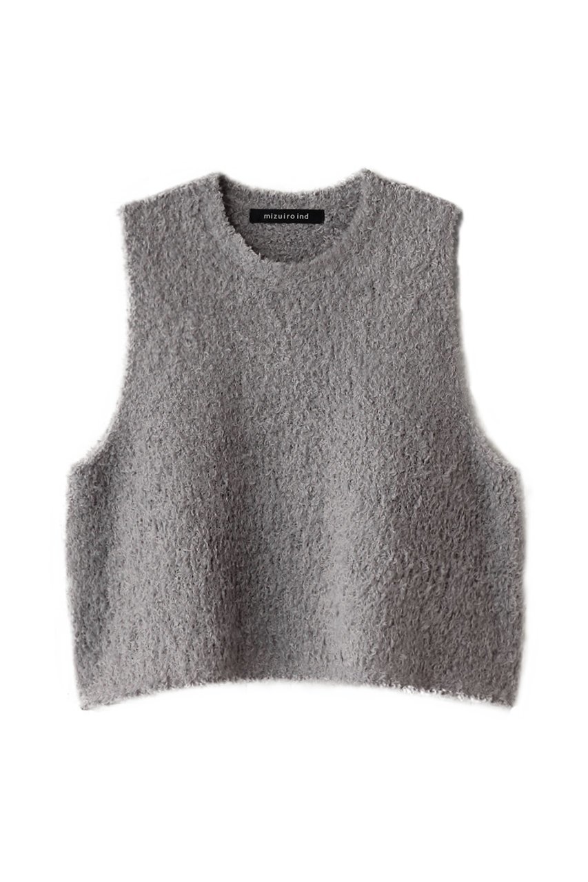【ミズイロ インド/mizuiro ind】のhairy yarn short vest ベスト インテリア・キッズ・メンズ・レディースファッション・服の通販 founy(ファニー) 　ファッション　Fashion　レディースファッション　Fashion for Women　トップス・カットソー　Cut & Sew Tops　ニット　Knit Tops & Sweaters　ベスト&ジレ / 重ね着スタイル　Vests & Gilets　カジュアルプルオーバー・ニットトップス　Pullovers & Knit Tops / Casual Pullovers　シンプル　Simple, Minimal　スリーブ　Sleeve, Long Sleeve / Short Sleeve　ベスト　Vest, Waistcoat　ベーシック　Basic, Essential　A/W・秋冬　Autumn/Winter　gray|ID: prp329100004342919 ipo3291000000032957100