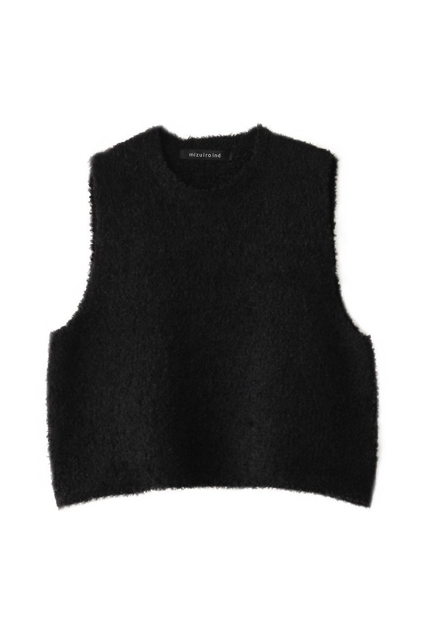 【ミズイロ インド/mizuiro ind】のhairy yarn short vest ベスト インテリア・キッズ・メンズ・レディースファッション・服の通販 founy(ファニー) 　ファッション　Fashion　レディースファッション　Fashion for Women　トップス・カットソー　Cut & Sew Tops　ニット　Knit Tops & Sweaters　ベスト&ジレ / 重ね着スタイル　Vests & Gilets　カジュアルプルオーバー・ニットトップス　Pullovers & Knit Tops / Casual Pullovers　シンプル　Simple, Minimal　スリーブ　Sleeve, Long Sleeve / Short Sleeve　ベスト　Vest, Waistcoat　ベーシック　Basic, Essential　A/W・秋冬　Autumn/Winter　black|ID: prp329100004342919 ipo3291000000035721786