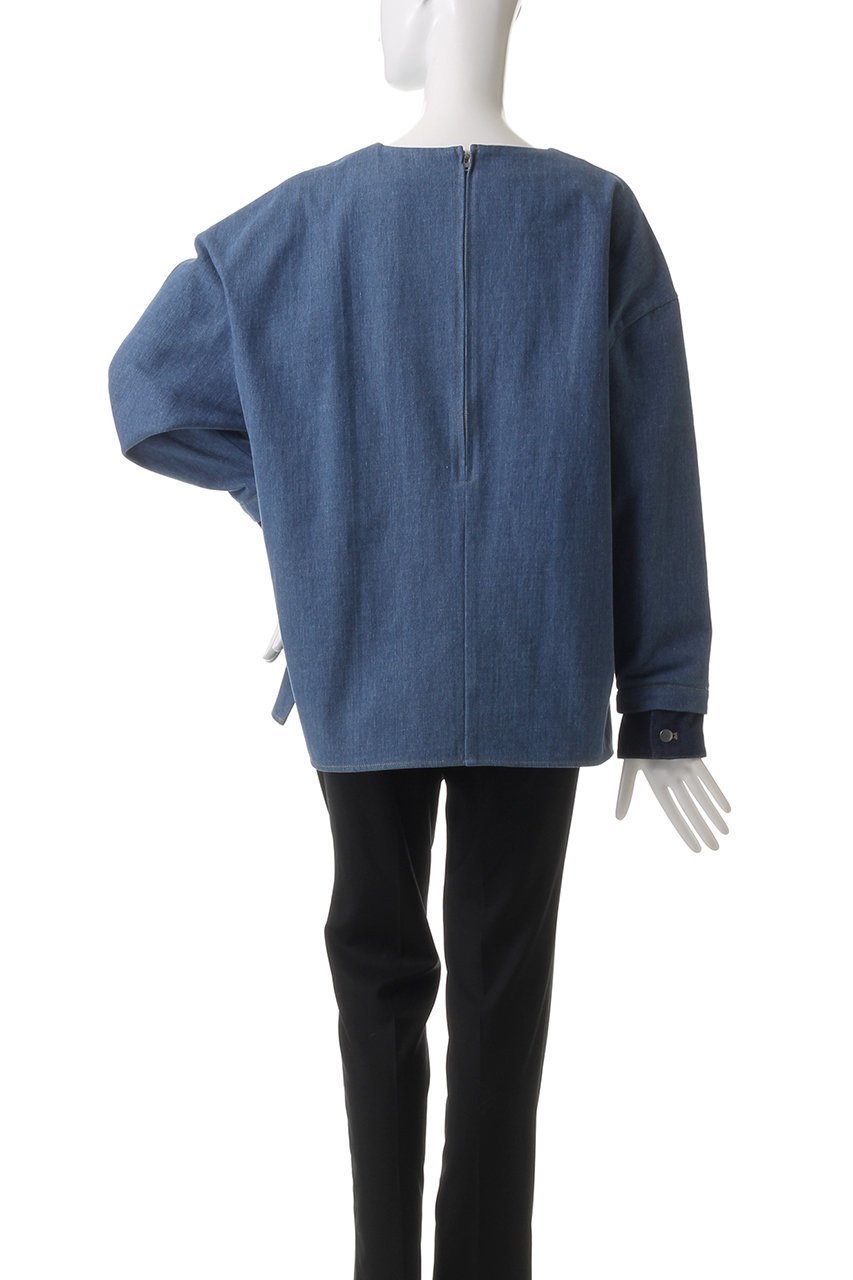 【リムアーク/RIM.ARK】のDenim box PO/プルオーバー 人気、トレンドファッション・服の通販 founy(ファニー) 　ファッション　Fashion　レディースファッション　Fashion for Women　トップス・カットソー　Cut & Sew Tops　シャツ・ブラウス・オフィスカジュアル　Elegant Blouses & Button-Ups　カジュアルプルオーバー・ニットトップス　Pullovers & Knit Tops / Casual Pullovers　スリット　Slit, Slit Detail　スリーブ　Sleeve, Long Sleeve / Short Sleeve　デニム　Denim, Jeans Material　ロング　Long, Long-Length　other-4|ID: prp329100004342920 ipo3291000000034969570