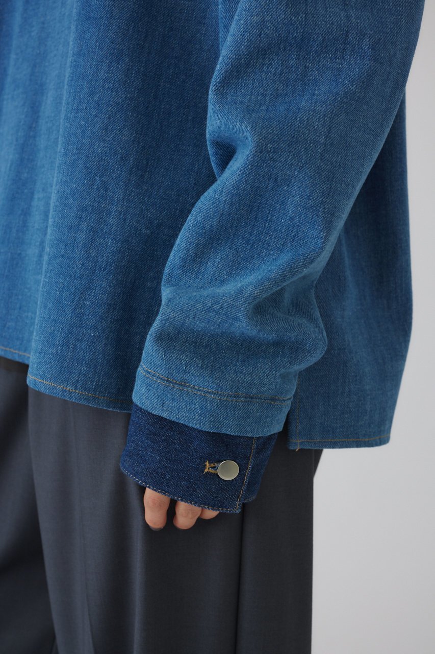 【リムアーク/RIM.ARK】のDenim box PO/プルオーバー 人気、トレンドファッション・服の通販 founy(ファニー) 　ファッション　Fashion　レディースファッション　Fashion for Women　トップス・カットソー　Cut & Sew Tops　シャツ・ブラウス・オフィスカジュアル　Elegant Blouses & Button-Ups　カジュアルプルオーバー・ニットトップス　Pullovers & Knit Tops / Casual Pullovers　スリット　Slit, Slit Detail　スリーブ　Sleeve, Long Sleeve / Short Sleeve　デニム　Denim, Jeans Material　ロング　Long, Long-Length　other-8|ID: prp329100004342920 ipo3291000000034969574