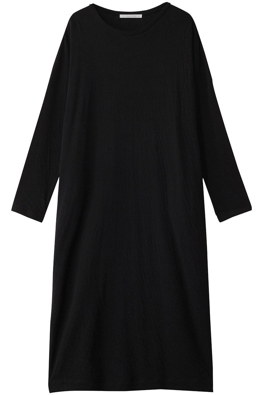 【プレインピープル/PLAIN PEOPLE】のシワダブルガーゼ長袖ワンピース インテリア・キッズ・メンズ・レディースファッション・服の通販 founy(ファニー) 　ファッション　Fashion　レディースファッション　Fashion for Women　ワンピース　Dresses　チュニック　Tunic Tops & Dresses　シューズ　Shoes, Footwear　シンプル　Simple, Minimal　ダブル　Double, Double-Breasted　チュニック　Tunic, Long Top　ロング　Long, Long-Length　エレガント 上品　Elegant　長袖　Long Sleeve, Full Sleeve　ブラック|ID: prp329100004342927 ipo3291000000035976440