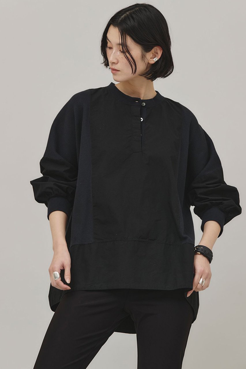 【カレンソロジー/Curensology】の〈&RC〉ワッフルヘンリープルオーバー インテリア・キッズ・メンズ・レディースファッション・服の通販 founy(ファニー) 　ファッション　Fashion　レディースファッション　Fashion for Women　トップス・カットソー　Cut & Sew Tops　シャツ・ブラウス・オフィスカジュアル　Elegant Blouses & Button-Ups　ロングTシャツ・Tシャツ　Longline T-Shirts & Tees　カジュアルプルオーバー・ニットトップス　Pullovers & Knit Tops / Casual Pullovers　カットソー・ベーシックTシャツ　Cut-and-Sewn Tops / Stretch Tees & Basics　スリーブ　Sleeve, Long Sleeve / Short Sleeve　ロング　Long, Long-Length　ワッフル　Waffle, Waffle Knit　軽量　Lightweight, Ultra Light　ブラック|ID: prp329100004342950 ipo3291000000032857084