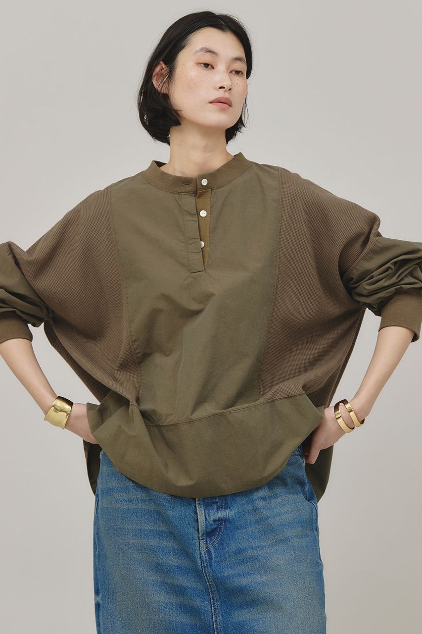 【カレンソロジー/Curensology】の〈&RC〉ワッフルヘンリープルオーバー 人気、トレンドファッション・服の通販 founy(ファニー) 　ファッション　Fashion　レディースファッション　Fashion for Women　トップス・カットソー　Cut & Sew Tops　シャツ・ブラウス・オフィスカジュアル　Elegant Blouses & Button-Ups　ロングTシャツ・Tシャツ　Longline T-Shirts & Tees　カジュアルプルオーバー・ニットトップス　Pullovers & Knit Tops / Casual Pullovers　カットソー・ベーシックTシャツ　Cut-and-Sewn Tops / Stretch Tees & Basics　スリーブ　Sleeve, Long Sleeve / Short Sleeve　ロング　Long, Long-Length　ワッフル　Waffle, Waffle Knit　軽量　Lightweight, Ultra Light　other-2|ID: prp329100004342950 ipo3291000000032857095