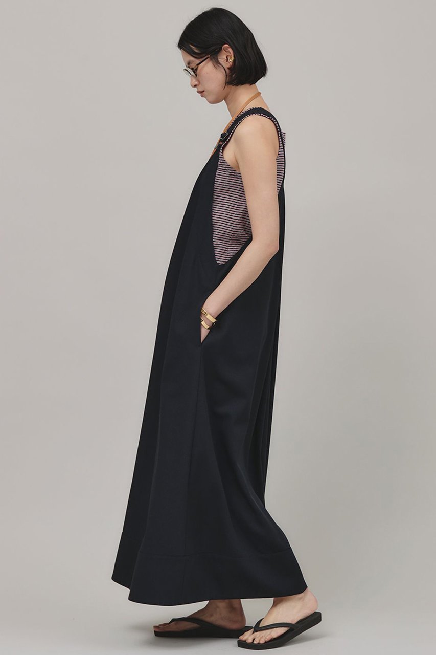 【カレンソロジー/Curensology】のT/Wサロペットワンピース 人気、トレンドファッション・服の通販 founy(ファニー) 　ファッション　Fashion　レディースファッション　Ladies' Fashion Online　ワンピース　Dress　チュニック　Tunic　サロペット　Salopette　クラシック　Classic　スタイリッシュ　Stylish　チュニック　Tunic　フィット　Fit　ポケット　Pocket　ラップ　Wrap　ロング　Long　再入荷　Restock/Back In Stock/Re Arrival　日本製　Made In Japan　other-3|ID: prp329100004342951 ipo3291000000032613815