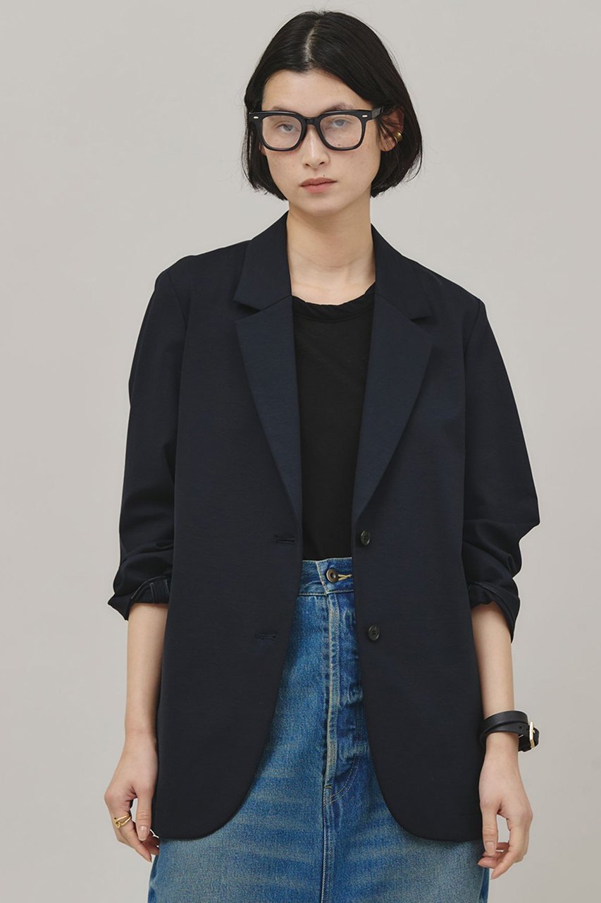 【カレンソロジー/Curensology】のポンチテーラードジャケット インテリア・キッズ・メンズ・レディースファッション・服の通販 founy(ファニー) 　ファッション　Fashion　レディースファッション　Ladies' Fashion Online　アウター　Coat Outerwear　ジャケット　Jackets　テーラードジャケット　Tailored Jackets　なめらか　Smooth　ジャケット　Jacket　ジャージ　Jersey　トレンド　Trend　ベーシック　Basic　再入荷　Restock/Back In Stock/Re Arrival　ネイビー|ID: prp329100004342952 ipo3291000000032613819