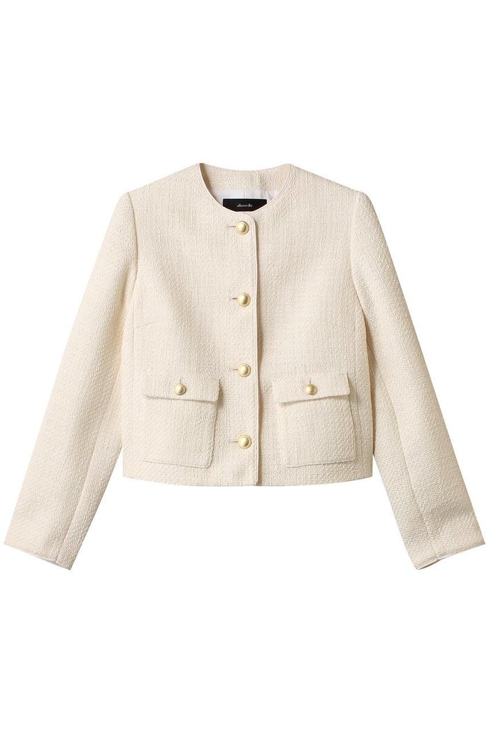 【アルアバイル/allureville】のファンシーツィードクルーネックジャケット インテリア・キッズ・メンズ・レディースファッション・服の通販 founy(ファニー) https://founy.com/ ファッション Fashion レディースファッション WOMEN アウター Coat Outerwear ジャケット Jackets コンパクト Compact ショート Short ジャケット Jacket ツイード Tweed デニム Denim リュクス Luxe |ID: prp329100004342953 ipo3291000000030305183