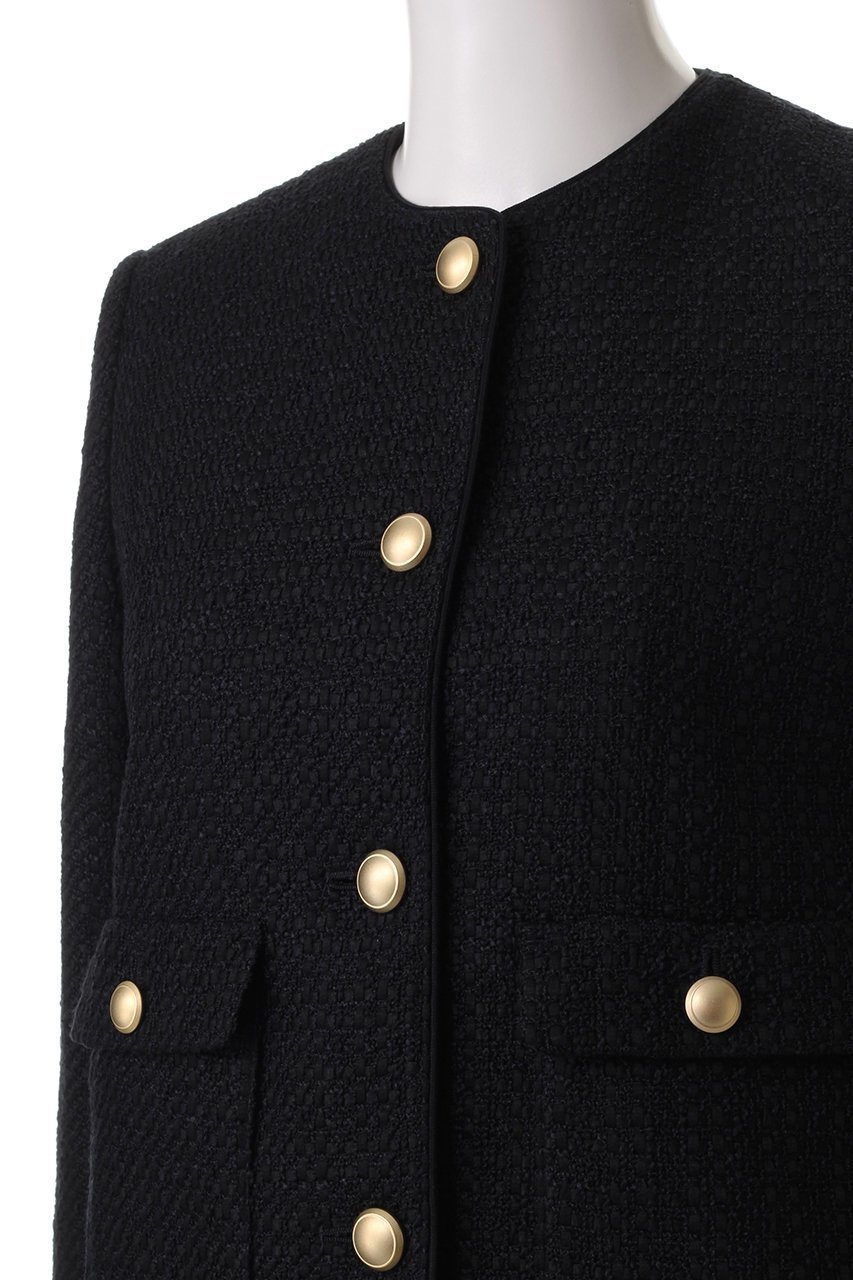 【アルアバイル/allureville】のファンシーツィードクルーネックジャケット 人気、トレンドファッション・服の通販 founy(ファニー) 　ファッション　Fashion　レディースファッション　Fashion for Women　アウター　Coat / Outerwear Collection　レディースジャケット・軽アウター　Jackets　コンパクト　Compact, Small Size　ショート　Short, Short Length　ジャケット　Jacket, Outerwear　ツイード　Twill, Twill Weave　デニム　Denim, Jeans Material　リュクス　Luxury, Elegant, High-End, Chic　other-5|ID: prp329100004342953 ipo3291000000032958387
