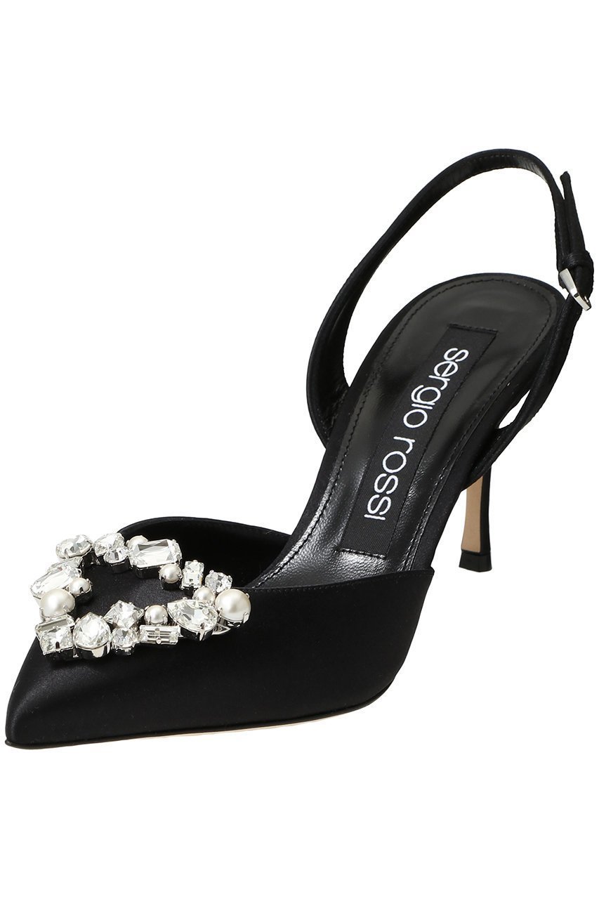【セルジオ ロッシ/SERGIO ROSSI】のsrGODIVA PRECIOUS スリングバック インテリア・キッズ・メンズ・レディースファッション・服の通販 founy(ファニー) 　ファッション　Fashion　レディースファッション　Fashion for Women　バッグ　Bags　アンクル　Ankle-Length Design　クリスタル　Crystal, Swarovski　シェイプ　Shape, Slim Fit　シルク　Silk, 100% Silk　トライアングル　Triangle, Triangular Shape　パール　Pearl, Pearl Accent　モチーフ　Motif, Design Theme　ラグジュアリー　Luxury, Elegant　ラップ　Wrap, Wrap Design　ブラック|ID: prp329100004342973 ipo3291000000032868587