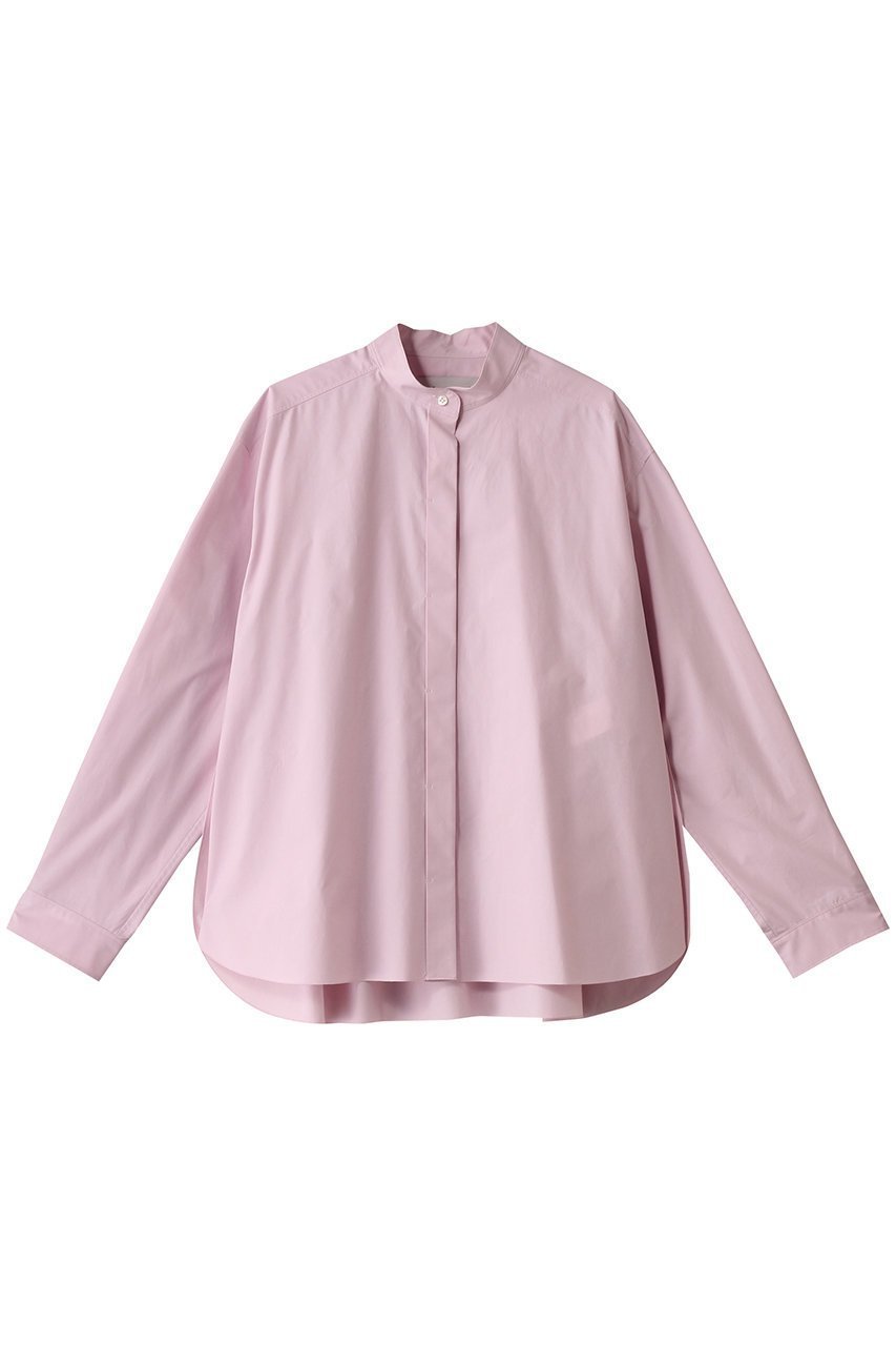 【デパリエ/DEPAREILLE】のコットンシルクノーカラーブラウス インテリア・キッズ・メンズ・レディースファッション・服の通販 founy(ファニー)  ファッション Fashion レディースファッション Fashion for Women トップス・カットソー Cut & Sew Tops シャツ・ブラウス・オフィスカジュアル Elegant Blouses & Button-Ups ギャザー Gathered, Ruffled シルク Silk, 100% Silk スリーブ Sleeve, Long Sleeve / Short Sleeve ロング Long, Long-Length ピンク|ID: prp329100004342978 ipo3291000000032869577