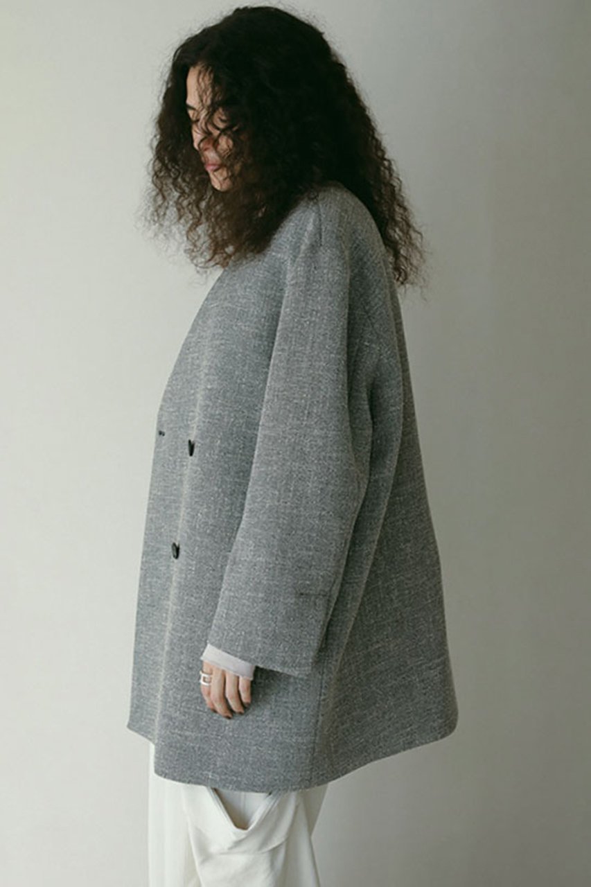 【エトレトウキョウ/ETRE TOKYO】のノーカラーキルティングライナーボクシージャケット 人気、トレンドファッション・服の通販 founy(ファニー) 　ファッション　Fashion　レディースファッション　WOMEN　アウター　Coat Outerwear　ジャケット　Jackets　ジャケット　Jacket　ダブル　Double　トレンド　Trend　バランス　Balance　フロント　Front　ボンディング　Bonding　ライナー　Liner　ロング　Long　other-2|ID: prp329100004343788 ipo3291000000031353549