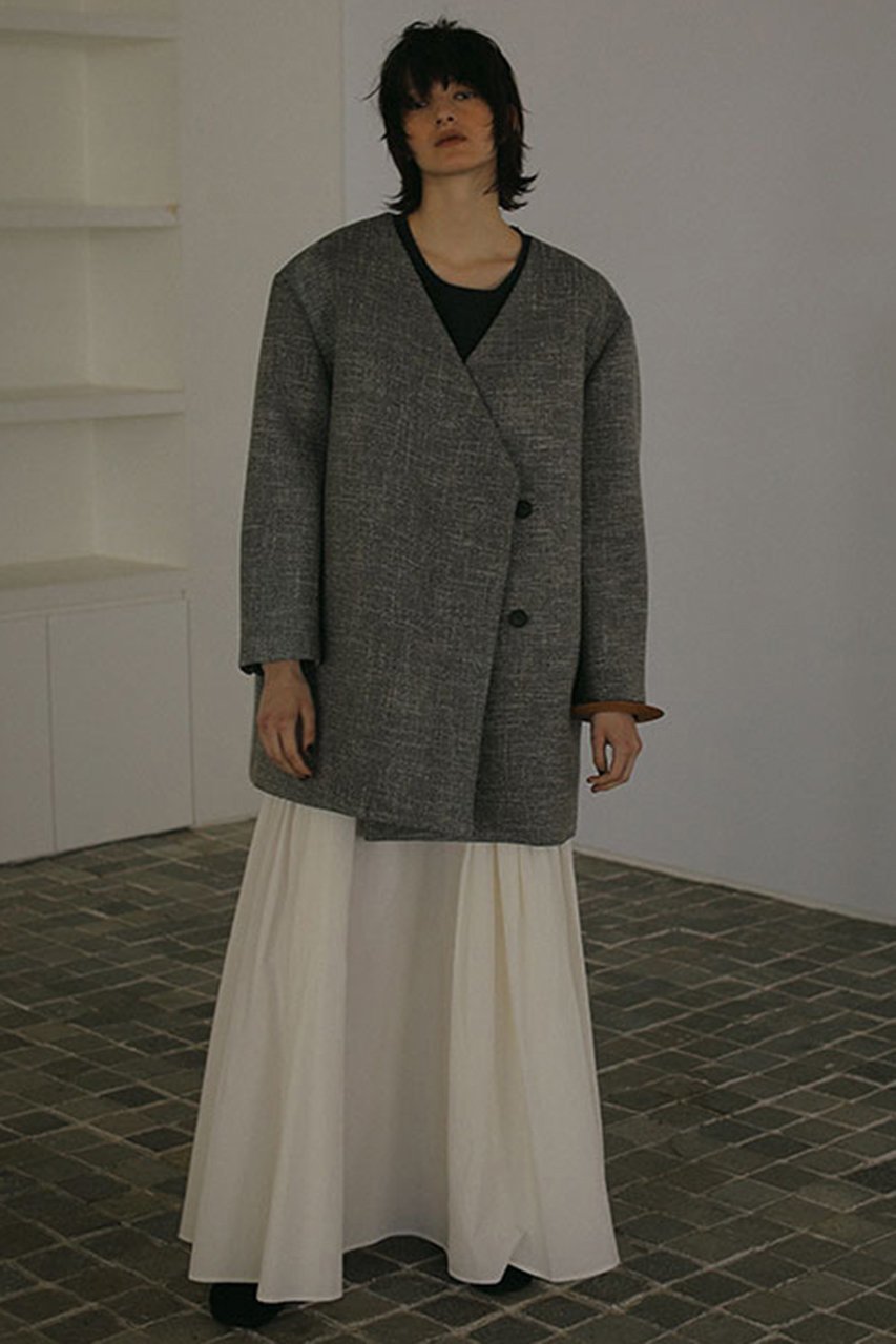 【エトレトウキョウ/ETRE TOKYO】のノーカラーキルティングライナーボクシージャケット 人気、トレンドファッション・服の通販 founy(ファニー) 　ファッション　Fashion　レディースファッション　Fashion for Women　アウター　Coat / Outerwear Collection　レディースジャケット・軽アウター　Jackets　ジャケット　Jacket, Outerwear　ダブル　Double, Double-Breasted　トレンド　Trend, Trending Now　バランス　Balance, Style Balance　フロント　Front, Front Design　ボンディング　Bonding, Bonded Fabric　ライナー　Liner, Inner Layer　ロング　Long, Long-Length　other-5|ID: prp329100004343788 ipo3291000000032919900