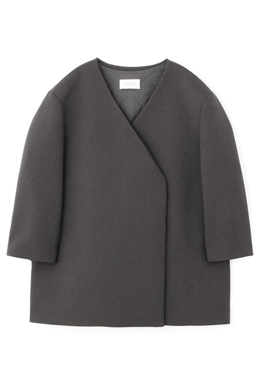 【エトレトウキョウ/ETRE TOKYO】のノーカラーキルティングライナーボクシージャケット 人気、トレンドファッション・服の通販 founy(ファニー) 　ファッション　Fashion　レディースファッション　Fashion for Women　アウター　Coat / Outerwear Collection　レディースジャケット・軽アウター　Jackets　ジャケット　Jacket, Outerwear　ダブル　Double, Double-Breasted　トレンド　Trend, Trending Now　バランス　Balance, Style Balance　フロント　Front, Front Design　ボンディング　Bonding, Bonded Fabric　ライナー　Liner, Inner Layer　ロング　Long, Long-Length　other-7|ID: prp329100004343788 ipo3291000000035977331