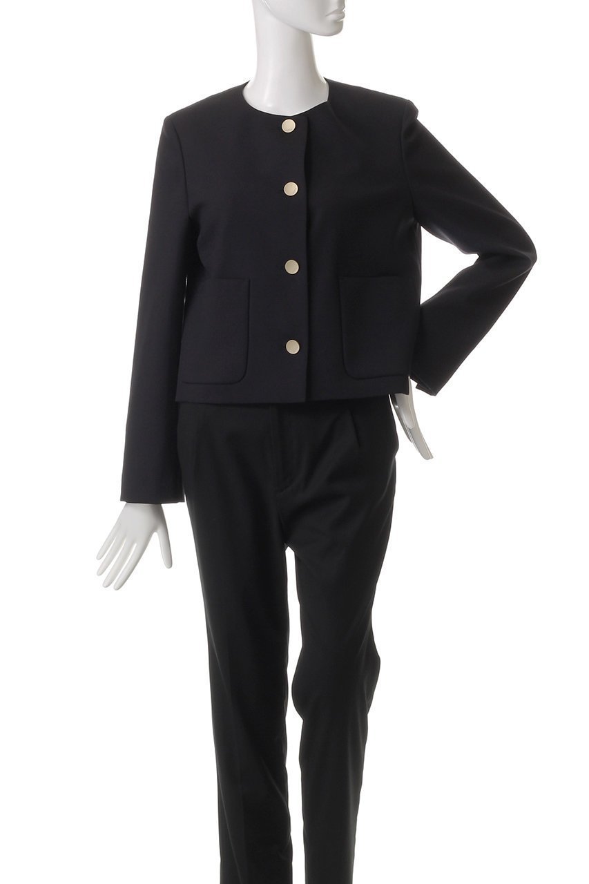 【エブール/ebure】のドライウールトロピカル ノーカラージャケット 人気、トレンドファッション・服の通販 founy(ファニー) 　ファッション　Fashion　レディースファッション　WOMEN　アウター　Coat Outerwear　ジャケット　Jackets　ノーカラージャケット　No Collar Leather Jackets　オケージョン　Occasion　ジャケット　Jacket　ストライプ　Stripe　セットアップ　Set Up　デニム　Denim　エレガント 上品　Elegant　other-2|ID: prp329100004343791 ipo3291000000031353589