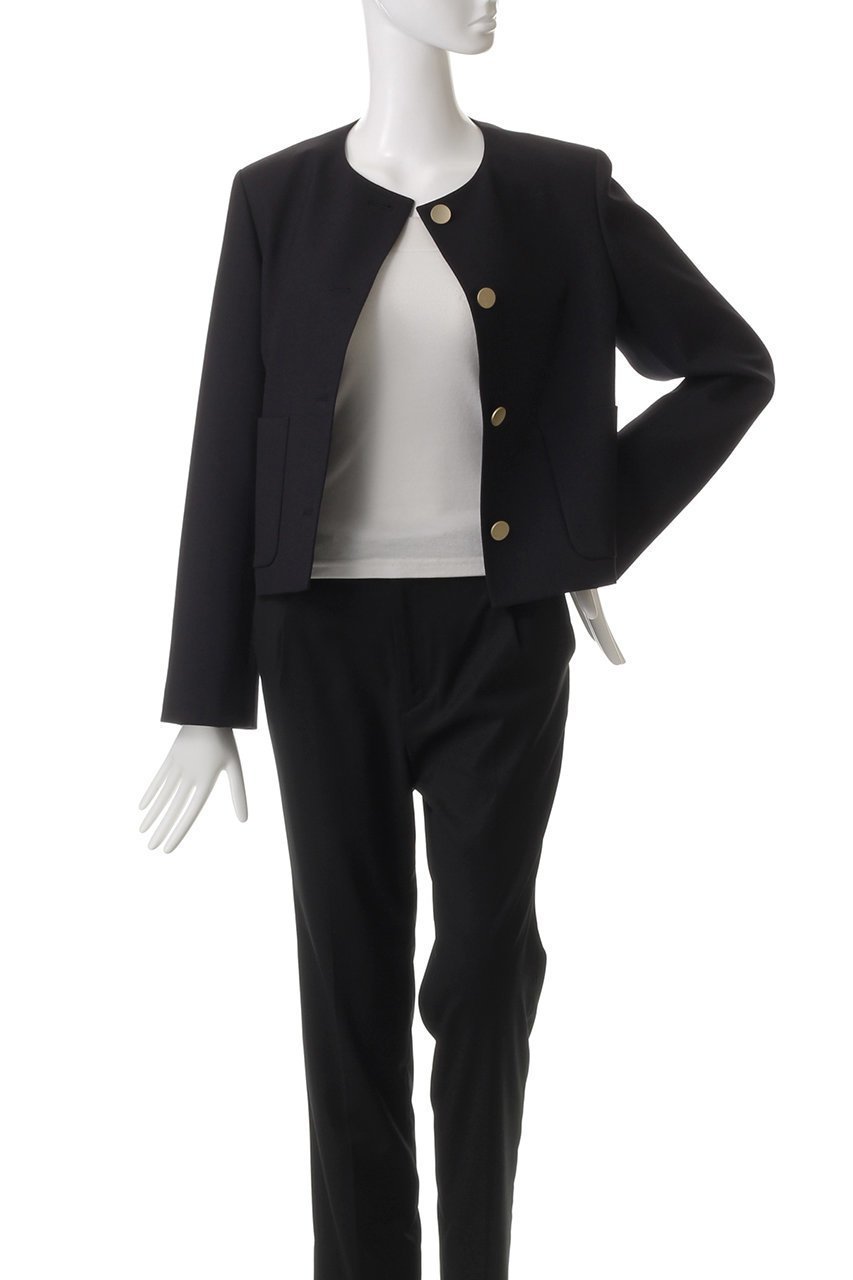 【エブール/ebure】のドライウールトロピカル ノーカラージャケット 人気、トレンドファッション・服の通販 founy(ファニー) 　ファッション　Fashion　レディースファッション　Fashion for Women　アウター　Coat / Outerwear Collection　レディースジャケット・軽アウター　Jackets　ノーカラージャケット / シンプル上品コーデ　Collarless Jackets　オケージョン　Occasion Wear　ジャケット　Jacket, Outerwear　ストライプ　Stripe, Striped Pattern　セットアップ　Set-Up, Coordinated Outfit　デニム　Denim, Jeans Material　エレガント 上品　Elegant　再入荷　Restock / Back in Stock　other-7|ID: prp329100004343791 ipo3291000000032717257