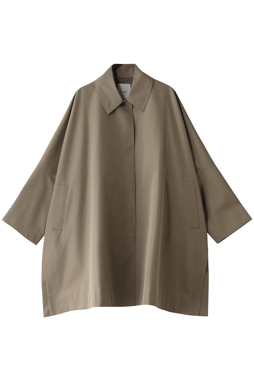 【エブール/ebure】のハイカウントコットンシルク ステンカラーコート 人気、トレンドファッション・服の通販 founy(ファニー) 　ファッション　Fashion　レディースファッション　Fashion for Women　アウター　Coat / Outerwear Collection　コート・ロングコート・ピーコート　Long Coats, Peacoats & More　シルク　Silk, 100% Silk　スリット　Slit, Slit Detail　フォルム　Silhouette, Form　フラット　Flat, Flat Shoes　ロング　Long, Long-Length　 other-1|ID: prp329100004343793 ipo3291000000032930105