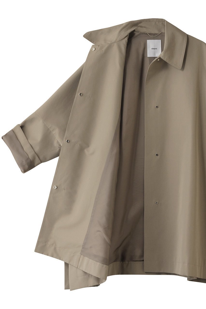 【エブール/ebure】のハイカウントコットンシルク ステンカラーコート 人気、トレンドファッション・服の通販 founy(ファニー) 　ファッション　Fashion　レディースファッション　Fashion for Women　アウター　Coat / Outerwear Collection　コート・ロングコート・ピーコート　Long Coats, Peacoats & More　シルク　Silk, 100% Silk　スリット　Slit, Slit Detail　フォルム　Silhouette, Form　フラット　Flat, Flat Shoes　ロング　Long, Long-Length　other-6|ID: prp329100004343793 ipo3291000000032930160