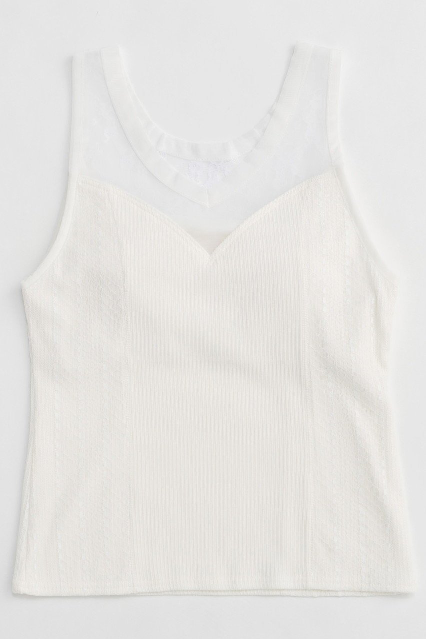 【メゾンスペシャル/MAISON SPECIAL】の2way See-through Combination Tank Top/2WAYシースルーコンビタンクトップ インテリア・キッズ・メンズ・レディースファッション・服の通販 founy(ファニー) 　ファッション　Fashion　レディースファッション　WOMEN　トップス・カットソー　Tops/Tshirt　キャミソール / ノースリーブ　No Sleeves　シャツ/ブラウス　Shirts/Blouses　ロング / Tシャツ　T-Shirts　カットソー　Cut and Sewn　2025年　2025　2025春夏・S/S　Ss,Spring/Summer,2025　キャミソール　Camisole　ストレッチ　Stretch　タンク　Tank　ドッキング　Docking　ラウンド　Round　ランジェリー　Lingerie　レース　Race　夏　Summer　春　Spring　S/S・春夏　Ss・Spring/Summer　WHT(ホワイト)|ID: prp329100004343795 ipo3291000000030316843