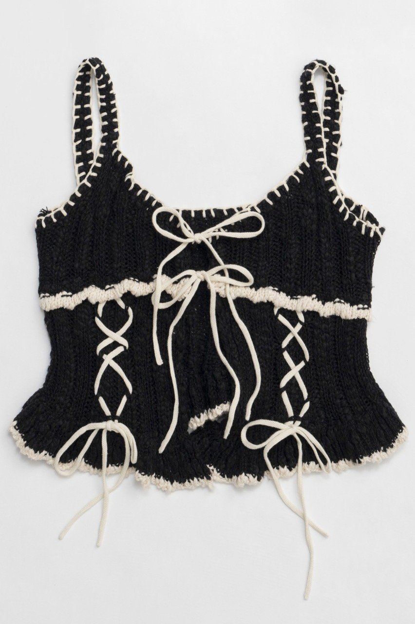 【メゾンスペシャル/MAISON SPECIAL】のWide Rib Lace Up Bustier/ワイドリブレースアップビスチェ 人気、トレンドファッション・服の通販 founy(ファニー) 　ファッション　Fashion　レディースファッション　WOMEN　トップス・カットソー　Tops/Tshirt　ニット　Knit Tops　プルオーバー　Pullover　ビスチェ　Bustier　2025年　2025　2025春夏・S/S　Ss,Spring/Summer,2025　フリル　Frills　レース　Race　夏　Summer　春　Spring　S/S・春夏　Ss・Spring/Summer　 other-1|ID: prp329100004343796 ipo3291000000030316844