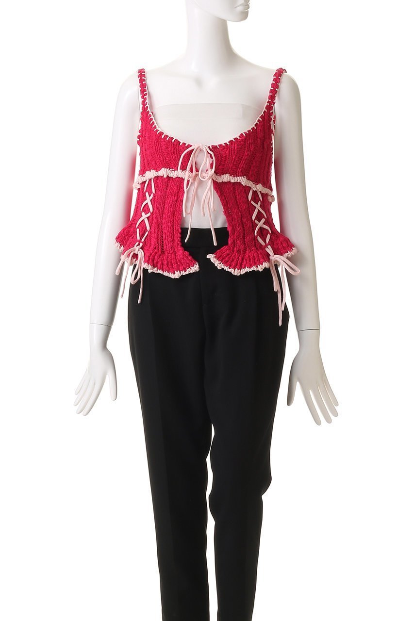 【メゾンスペシャル/MAISON SPECIAL】のWide Rib Lace Up Bustier/ワイドリブレースアップビスチェ 人気、トレンドファッション・服の通販 founy(ファニー) 　ファッション　Fashion　レディースファッション　WOMEN　トップス・カットソー　Tops/Tshirt　ニット　Knit Tops　プルオーバー　Pullover　ビスチェ　Bustier　フリル　Frills　レース　Race　other-2|ID: prp329100004343796 ipo3291000000031353638